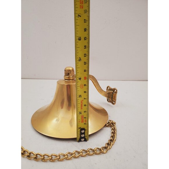 Large Vintage Brass Dinner Bell Wall Mount Decor - Brass Bell , Brass Bell - Picture 5 of 10